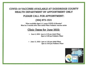 Free COVID-19 Vaccine Clinic @ Doddridge County Health Department