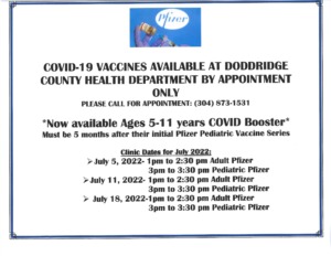 Free COVID-19 Vaccine Clinic @ Doddridge County Health Department