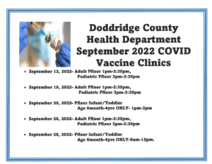 Infant/Toddler Ages 6months-4yrs Pfizer COVID Vaccine ONLY @ Doddridge County Health Department